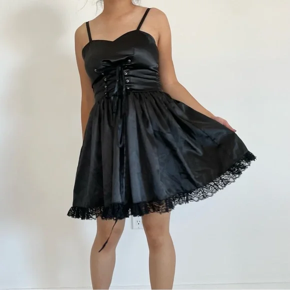 chinese dress ladies Layered Lace Tutu or Lolita Petticoat Underskirt Waist Coat Kawaii Black